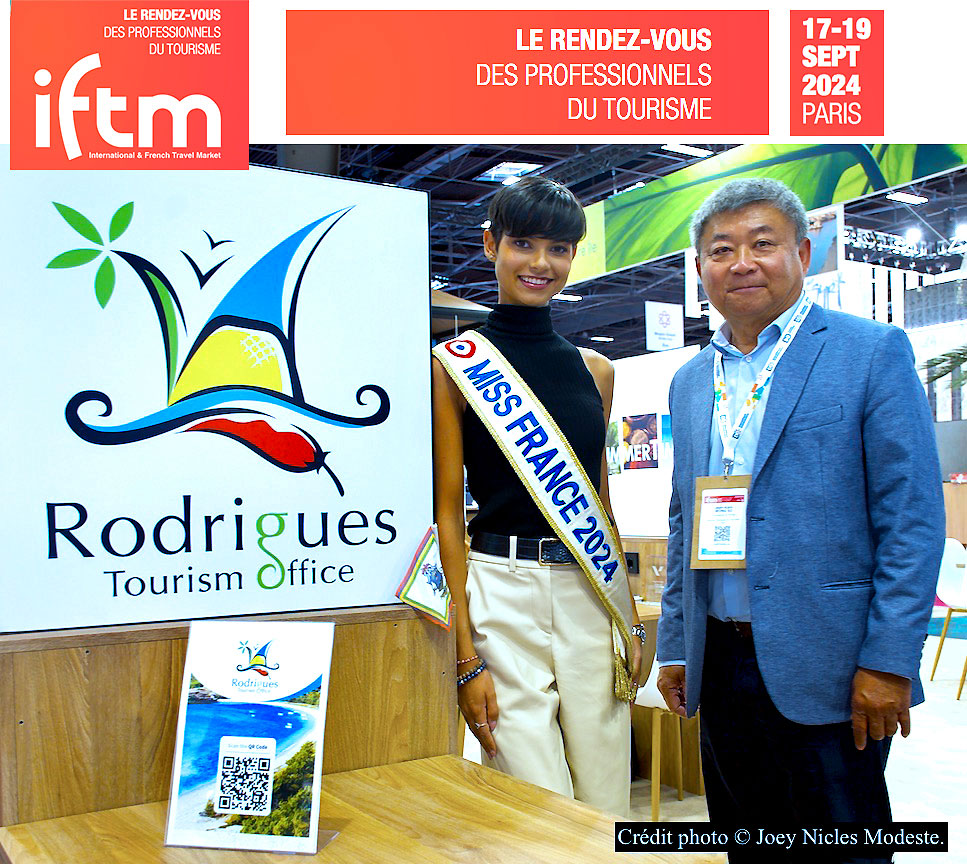 Eve Gilles, Miss France 2024, éblouit le stand de l’Île Rodrigues à Top Resa